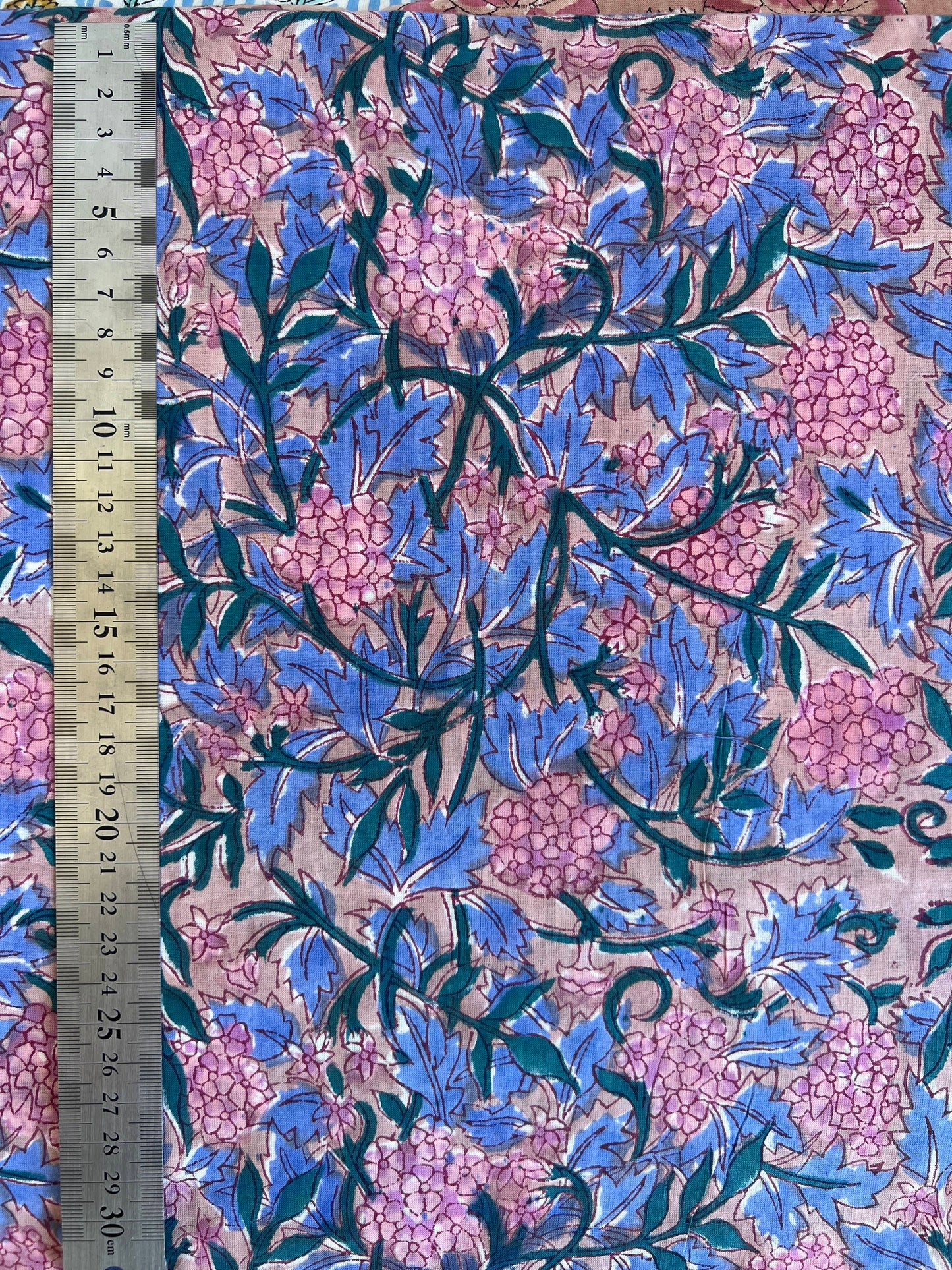 cotton fabric |  lilac, pink & natural agapantha